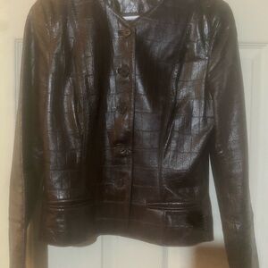 Elegant Dark Brown Leather Jacket